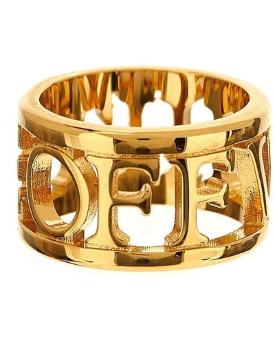Off-White c/o Virgil Abloh Logo Ring In Gold - Metallic