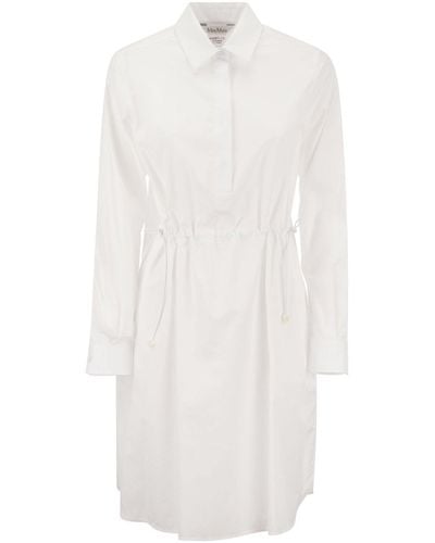 Max Mara Juanita Poplin Chemise Dress - White