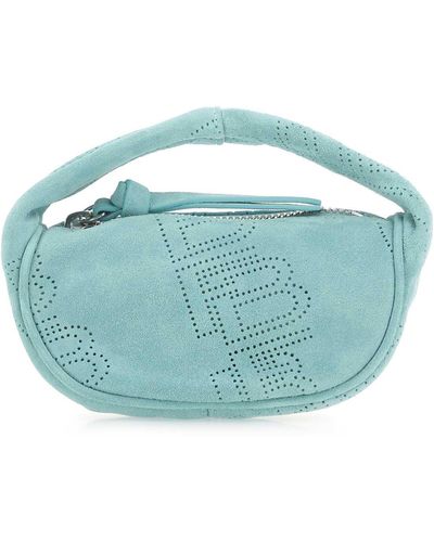 BY FAR Sea Green Suede Micro Cush Handbag - Blue