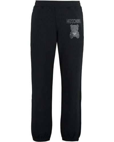 Moschino Logo Detail Cotton Track-Pants - Black