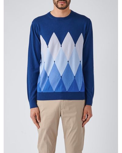 Ballantyne R Neck Pullover Sweater - Blue