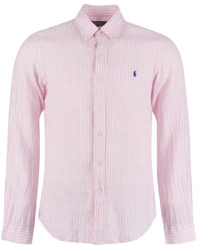Polo Ralph Lauren Striped Long-sleeved Shirt - Pink