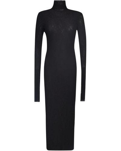 Philosophy Di Lorenzo Serafini Lace Paneled Turtleneck Longsleeved Dress - Black