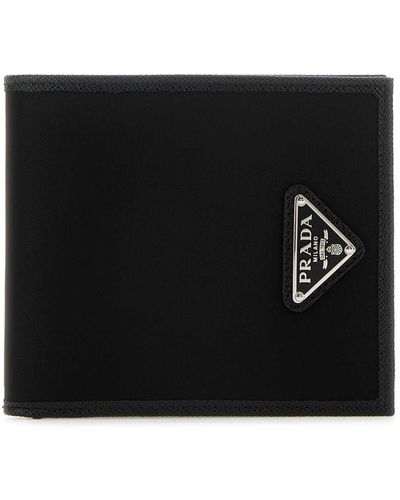 Prada Fabric And Leather Wallet - Black