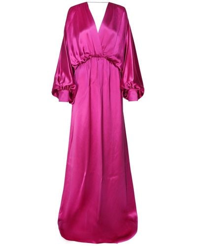 Gucci Long Sleeved V-Neck Gown - Pink