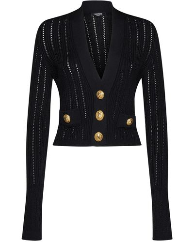 Balmain Sweaters - Black