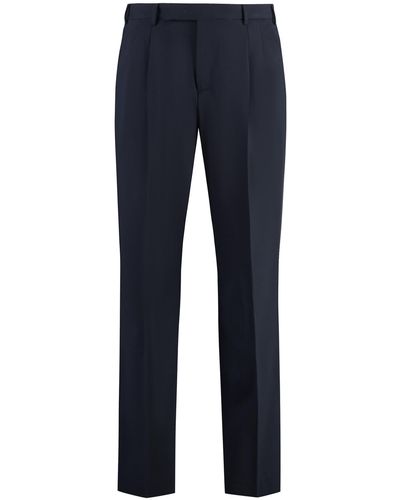 PT01 Wool Blend Trousers - Blue