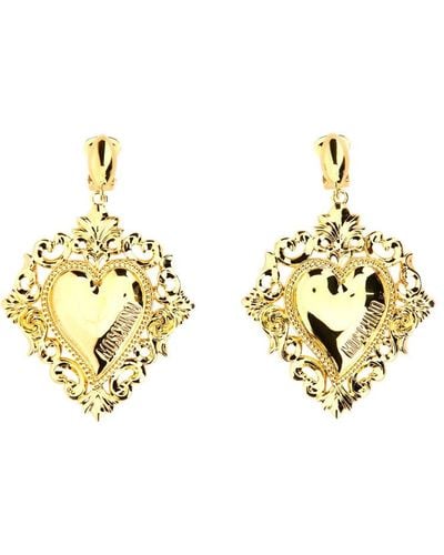 Moschino "gold Heart" Earrings - Metallic