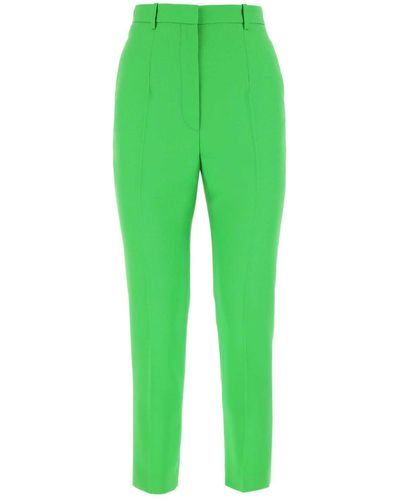 Alexander McQueen Wool Cigarette Pants - Green