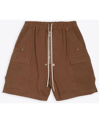 Rick Owens Cargobela Shorts Brown Cotton Baggy Cargo Shorts - Cargobela Shorts
