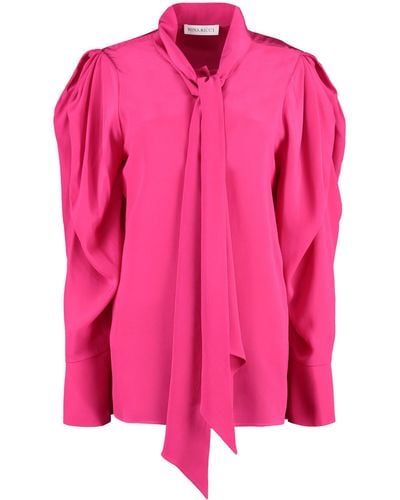 Nina Ricci Crêpe-Silk Shirt - Pink
