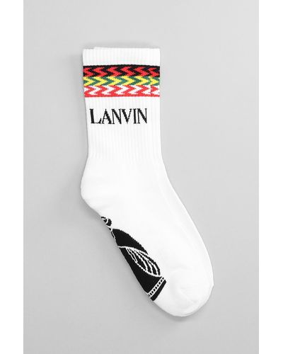 Lanvin Socks In Black And White Cotton