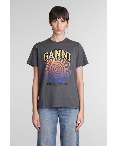 Ganni T-shirts And Polos - Gray