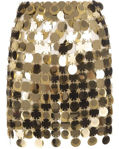 Rabanne Mini Skirt With Mirror Effect Discs - Metallic