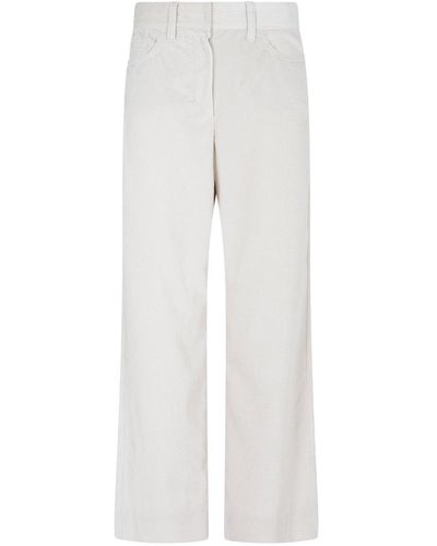 Max Mara Helier Velvet Pants - White