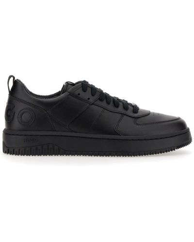 BOSS Leather Trainer - Black