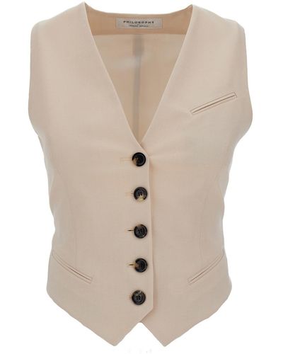 Philosophy Di Lorenzo Serafini 5-Button Vest - Natural