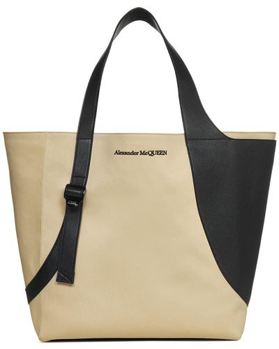 Alexander McQueen Harness Leather And Canvas Tote Bag - Multicolor