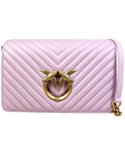 Pinko Classic Click V-quilted Shoulder Bag - Pink
