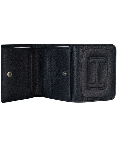 Hogan Triple Bi-Fold Buttoned Wallet - Black