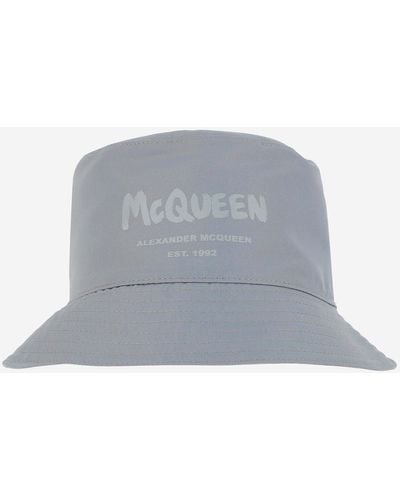 Alexander McQueen Graffiti Logo Bucket Hat - Gray