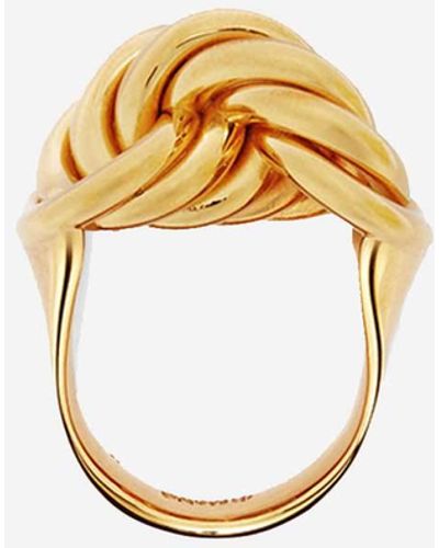 Jil Sander Brass Ring With Braided Detail - Metallic