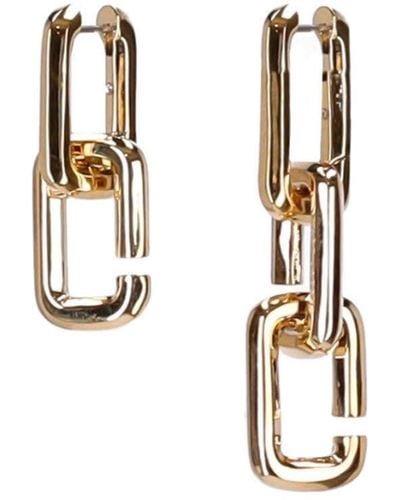 Marc Jacobs The J Marc Chain Gold Earrings - White