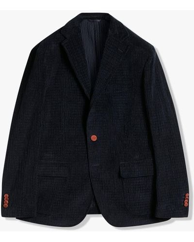 Doppiaa Aabenzio Single-Breasted Jacket With Patch Pockets - Blue