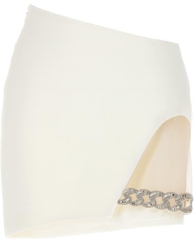 David Koma 3d Crystal Chain Mini Skirts - Natural