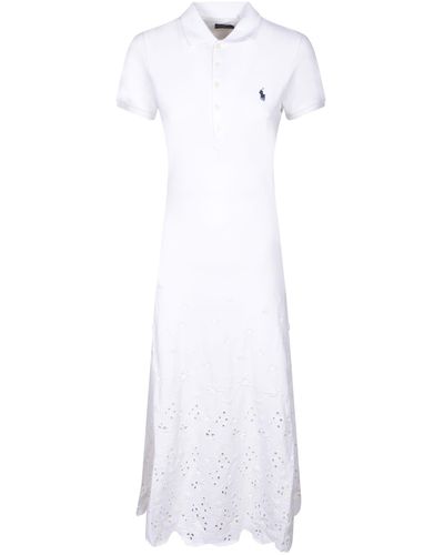 Polo Ralph Lauren Stretch Mesh Long Dress By - White
