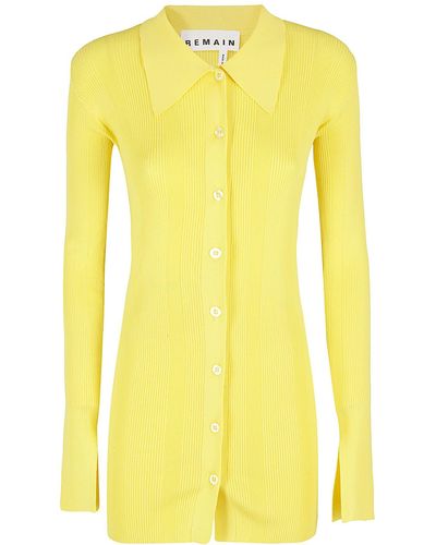 REMAIN Birger Christensen Refined Knit Fitted Cardigan - Yellow