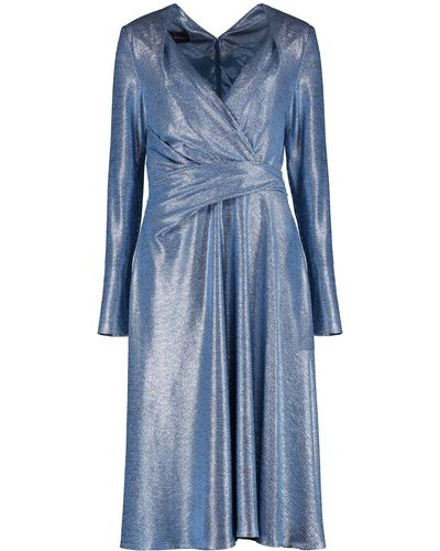 Talbot Runhof Lurex Knit Dress - Blue