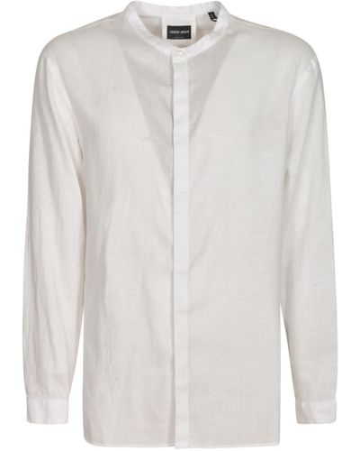 Giorgio Armani Round Collar Shirt - White