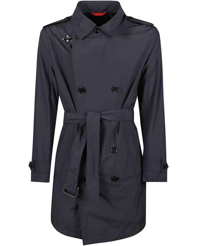 Fay Tie-Waist Classic Trench - Blue