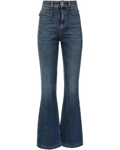 Just Cavalli Logo-Patch Flared Jeans - Blue