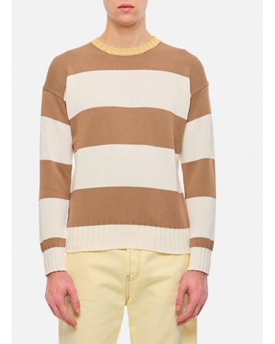 Drumohr Stripe Crewneck Sweater - Natural