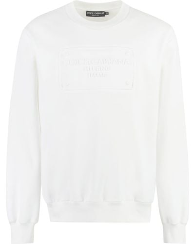 Dolce & Gabbana Logo Detail Cotton Sweatshirt - White