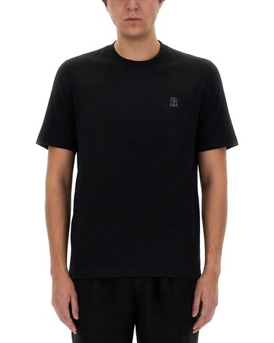 Brunello Cucinelli T-Shirt With Logo - Black