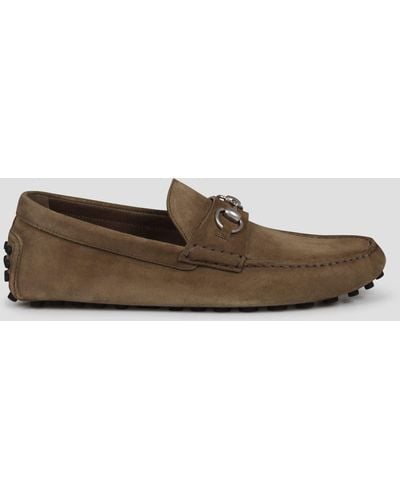 Gucci Horsebit Driver Loafers - Brown