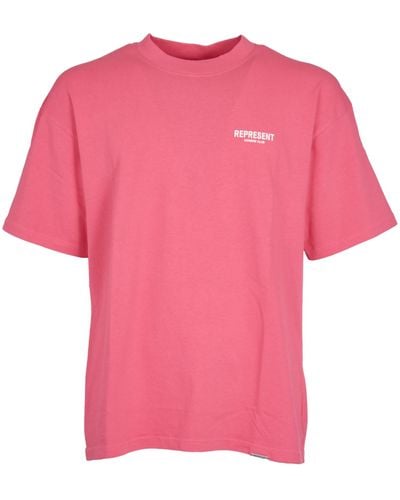 Represent Logo Round Neck T-Shirt - Pink