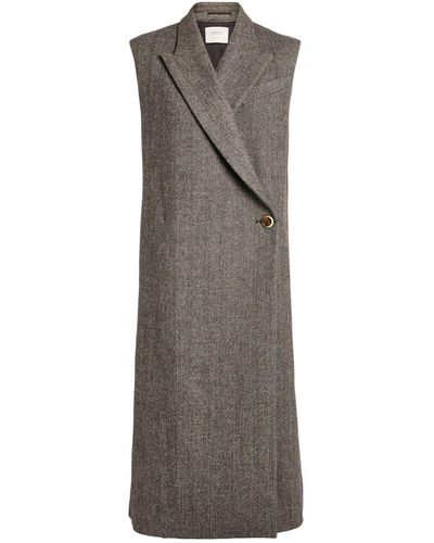 Sportmax Wool Kartal Sleeveless Coat - Grey