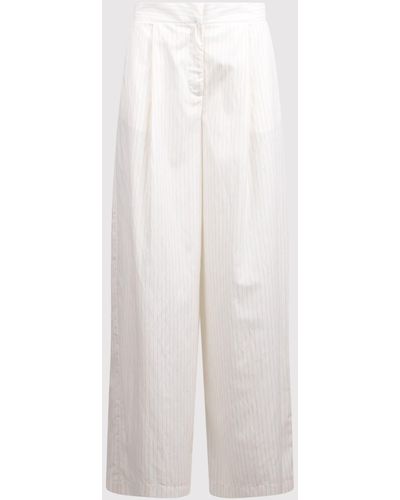 FEDERICA TOSI Pinstriped Wide Trousers - White