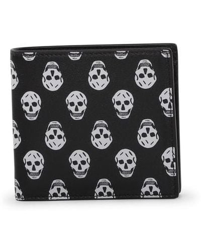 Alexander McQueen Leather Wallet With Iconic Skull Print - Black