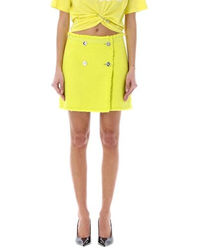 Versace Bouclé Tweed Mini Skirt - Yellow
