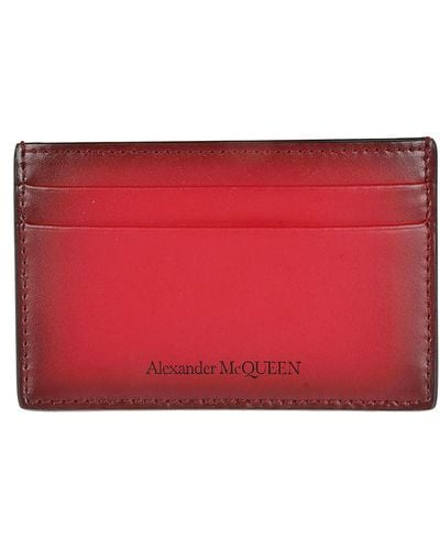 Alexander McQueen Logo Print Card Holder - Red