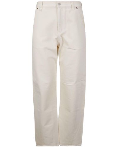 Victoria Beckham Twisted Low-Rise Slouch Jean - White