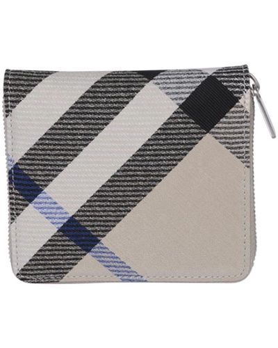 Burberry Ivory Check Zip Wallet - Multicolour