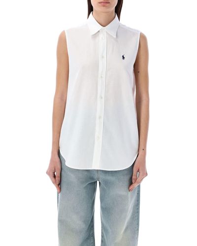 Polo Ralph Lauren Sleeveless Classic Shirt - White