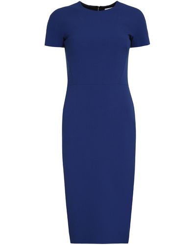 Victoria Beckham Wool-Blend Dress - Blue