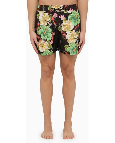 Etro Swimming Costume With Flower Print - Green